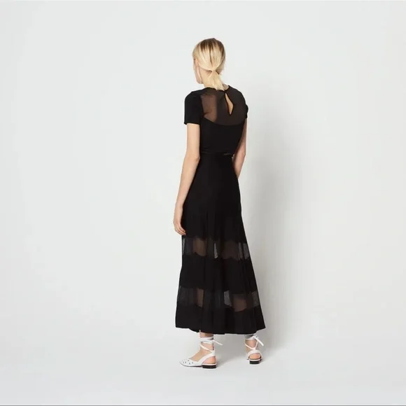 Sandro Black Top with Sheer Accents - Picture 3 of 3